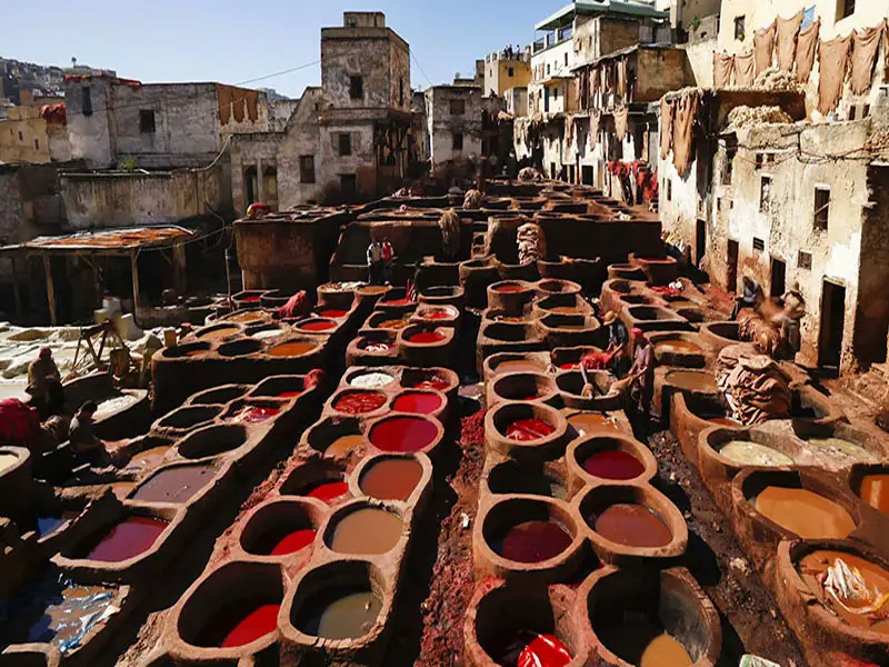 Leather coloring in Fez