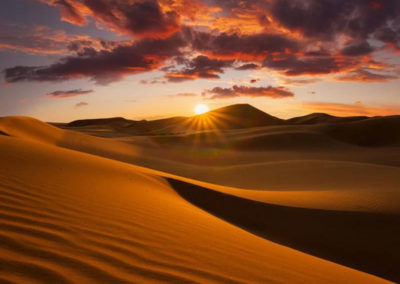 Seeing the sunrise in the desert