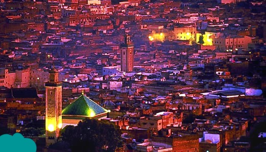 Historic medina in Fes with mild winter weather during Morocco Christmas holidays.