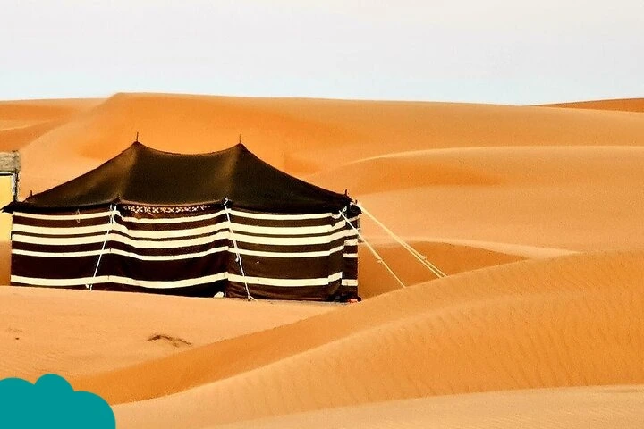 Morocco desert camping tips with a traditional Berber tent setup