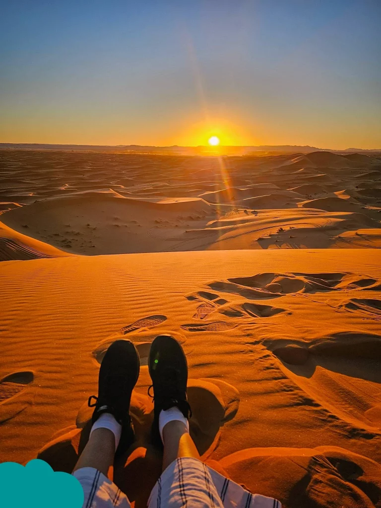 Morocco desert camping tips with vibrant desert sunset