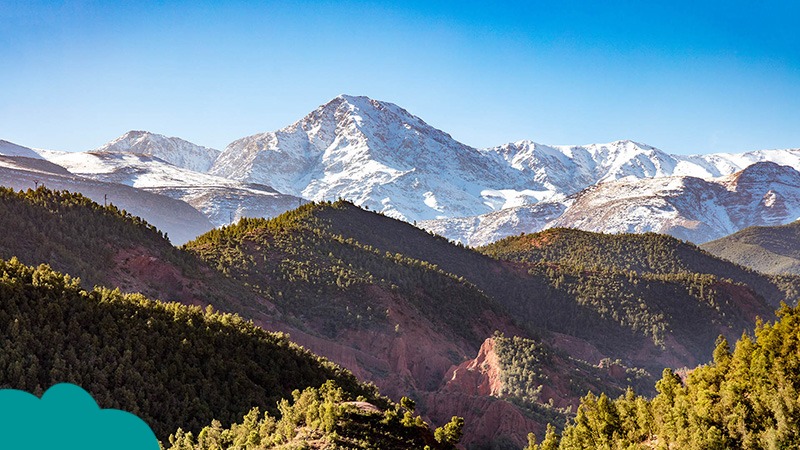 Couple enjoying Morocco honeymoon packages with scenic Atlas Mountains views