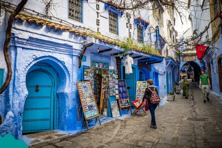 Chefchaouen blue streets featured in Morocco Road Trip Planning Tips guide